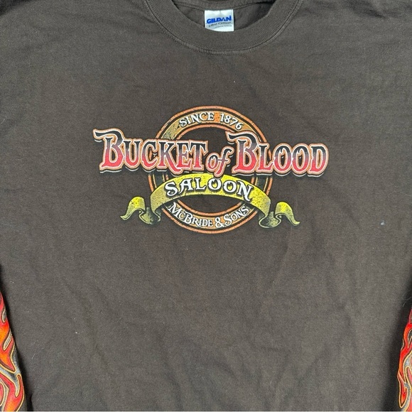 Bucket of Blood Saloon 3XL Long Sleeve Shirt Harley Davidson Biker 1876 Nevada - Picture 6 of 14